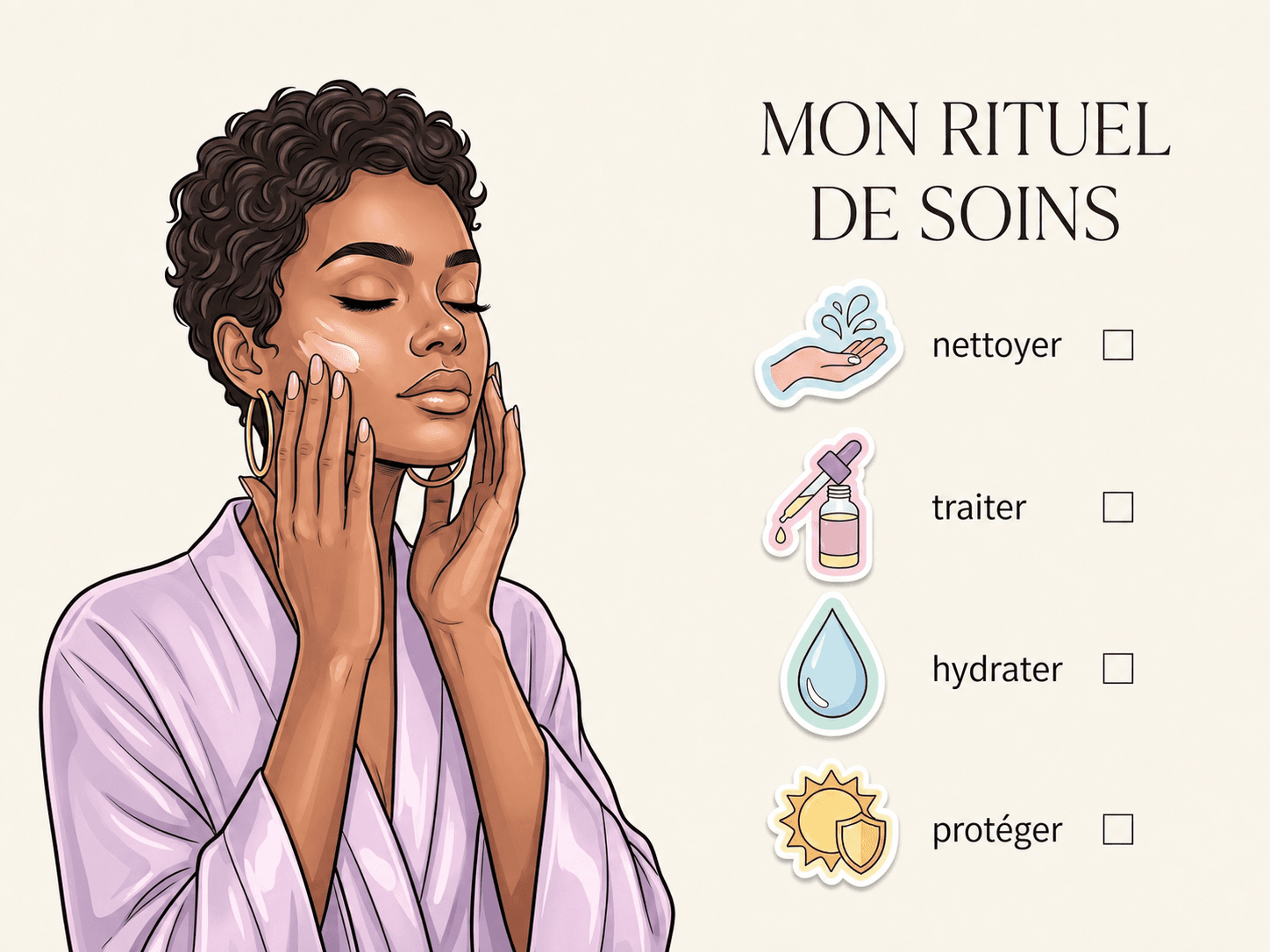 Routine douce en quatre étapes pour prévenir les boutons avant les règles